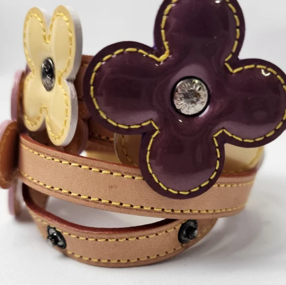 Authentic Louis VuittonVernis Fleur Double Wrap Bracelet